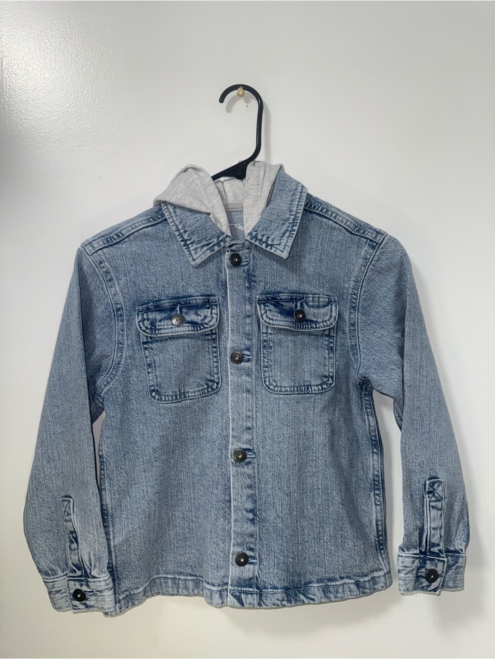 Target Light Blue Denim Jacket with Gray Hood